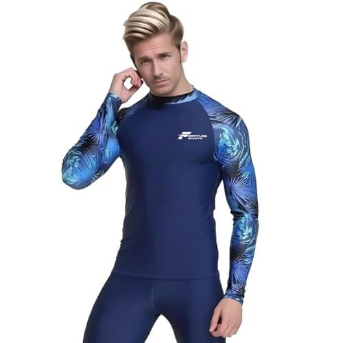 Fortitude Sports Long Sleeve Water Sports Rash Vest for Men