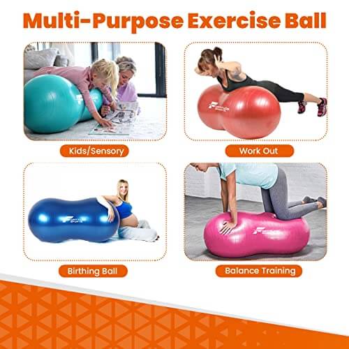 Fortitude Sports Peanut Exercise Ball 45cm by 90 cm