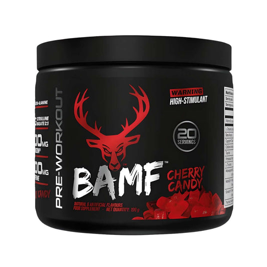 Bucked Up BAMF Size: 20 Svgs Flavour: Cherry Hard Candy