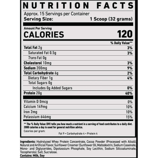 Ghost High Protein Hot Cocoa Nutrition Facts