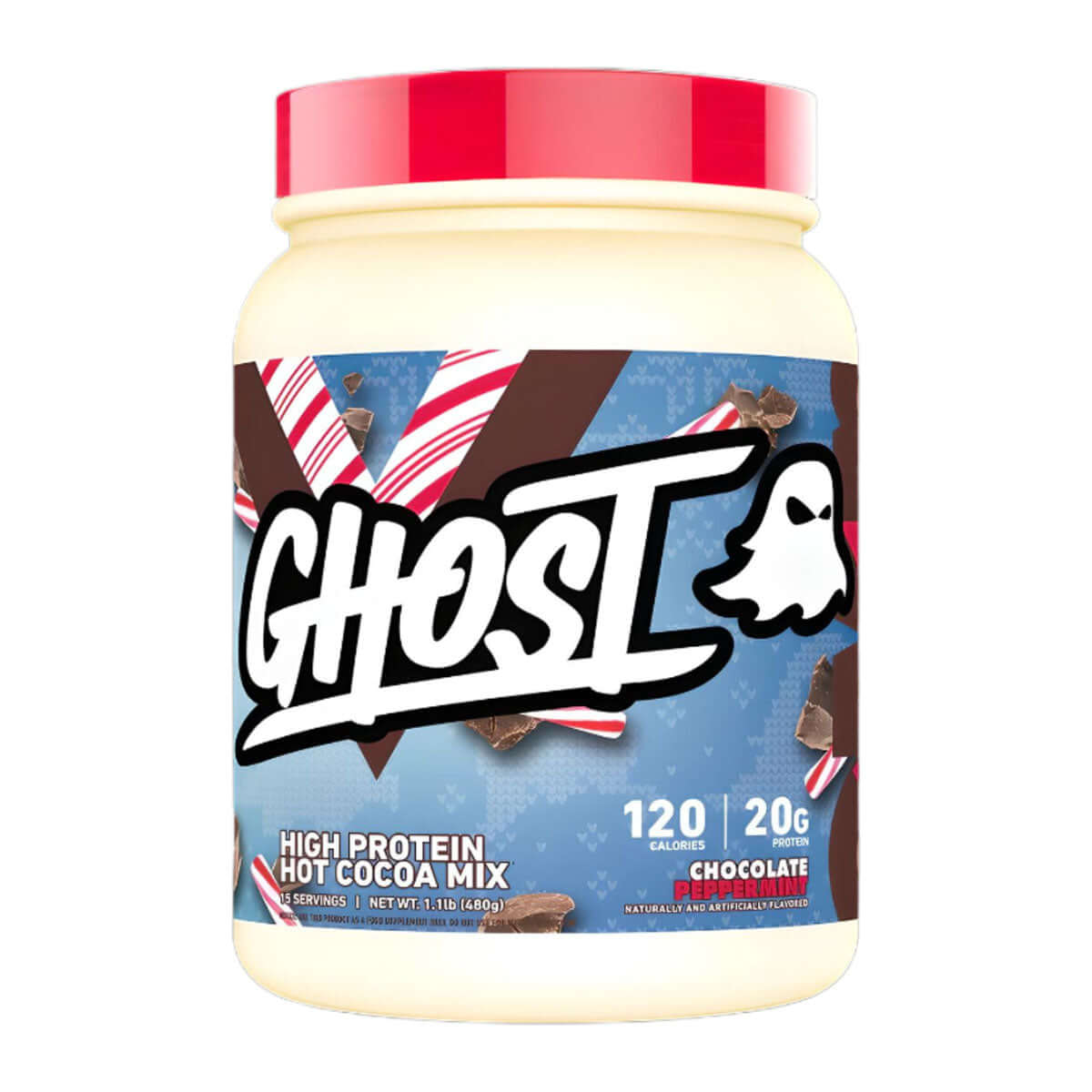 Ghost High Protein Hot Cocoa Size: 533g Flavour: Chocolate Peppermint