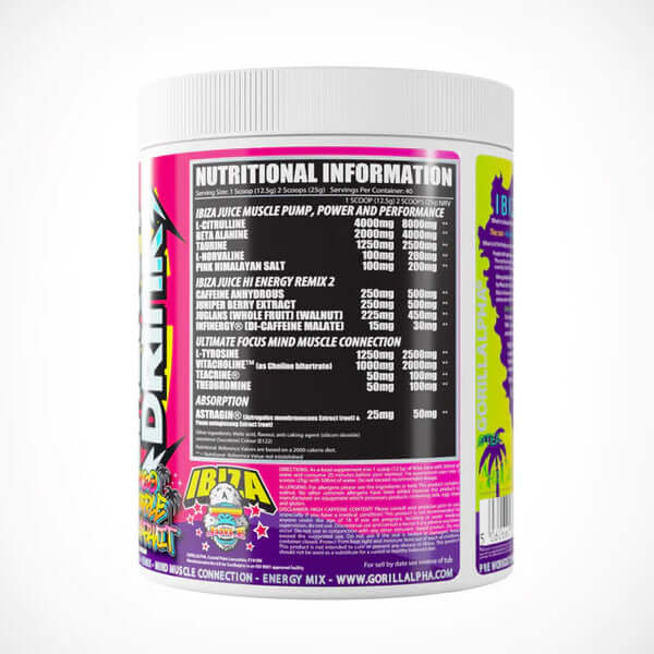 Gorillalpha Ibiza OG Juice Remix 2 Size: 500g Flavour: Fruit Twist Sherbert