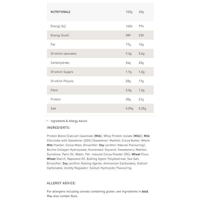 Grenade Oreo Protein Bar (Single) Facts