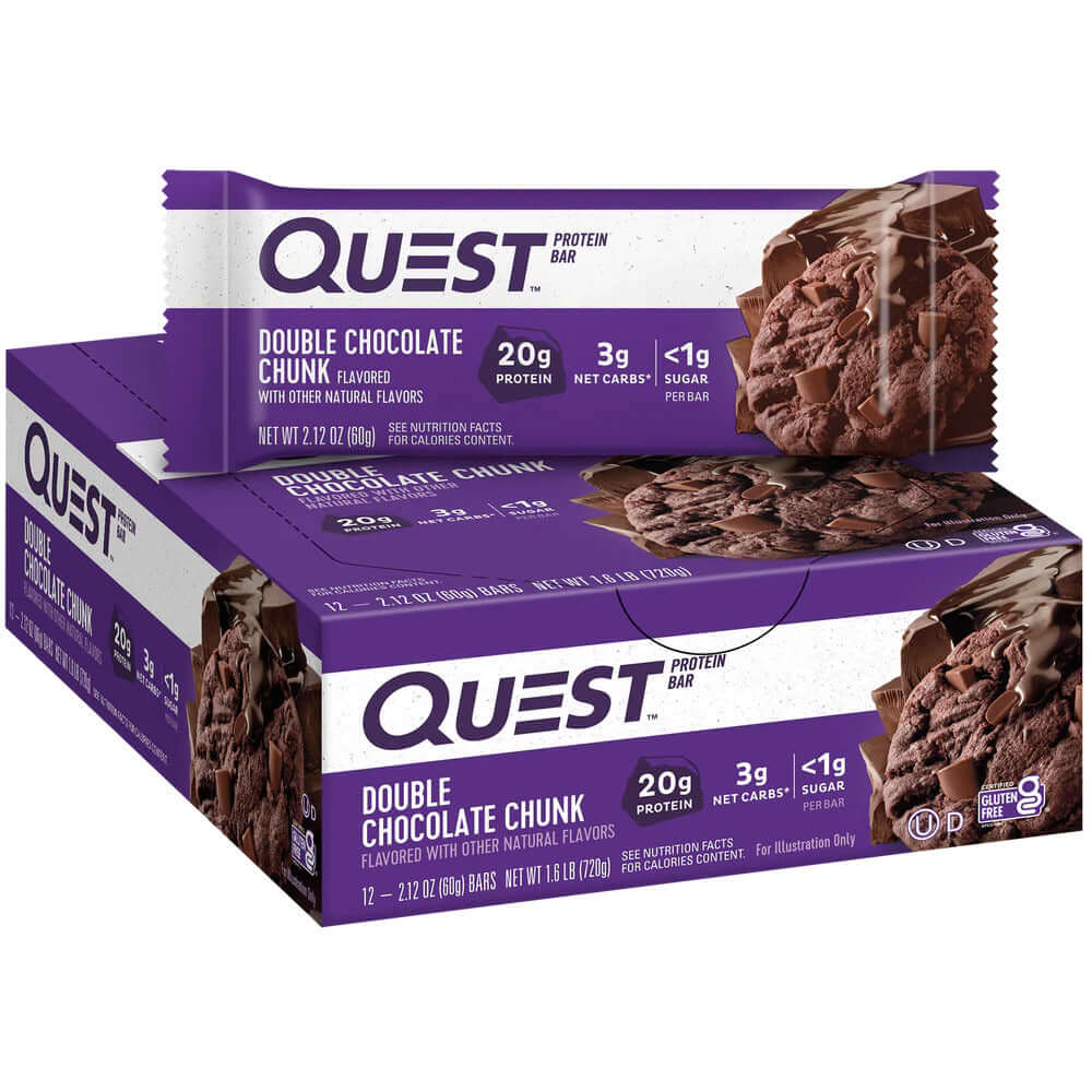 Quest Nutrition Bars Size: 12 x 60g Flavour: Double Chocolate Chunk