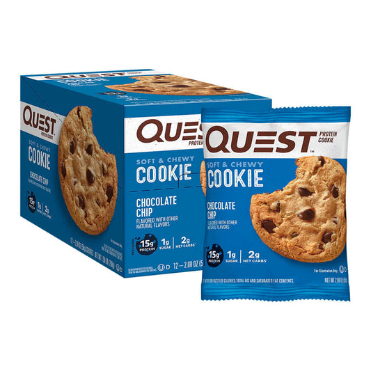 Quest Nutrition Protein Cookies Size: 12 x 59g Flavour: Chocolate Chip