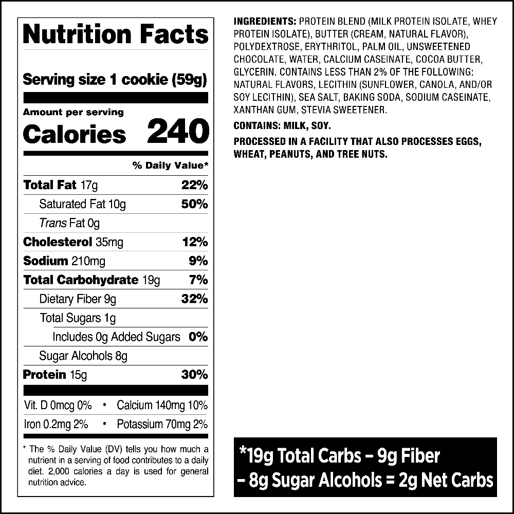 Quest Nutrition Protein Cookies Facts