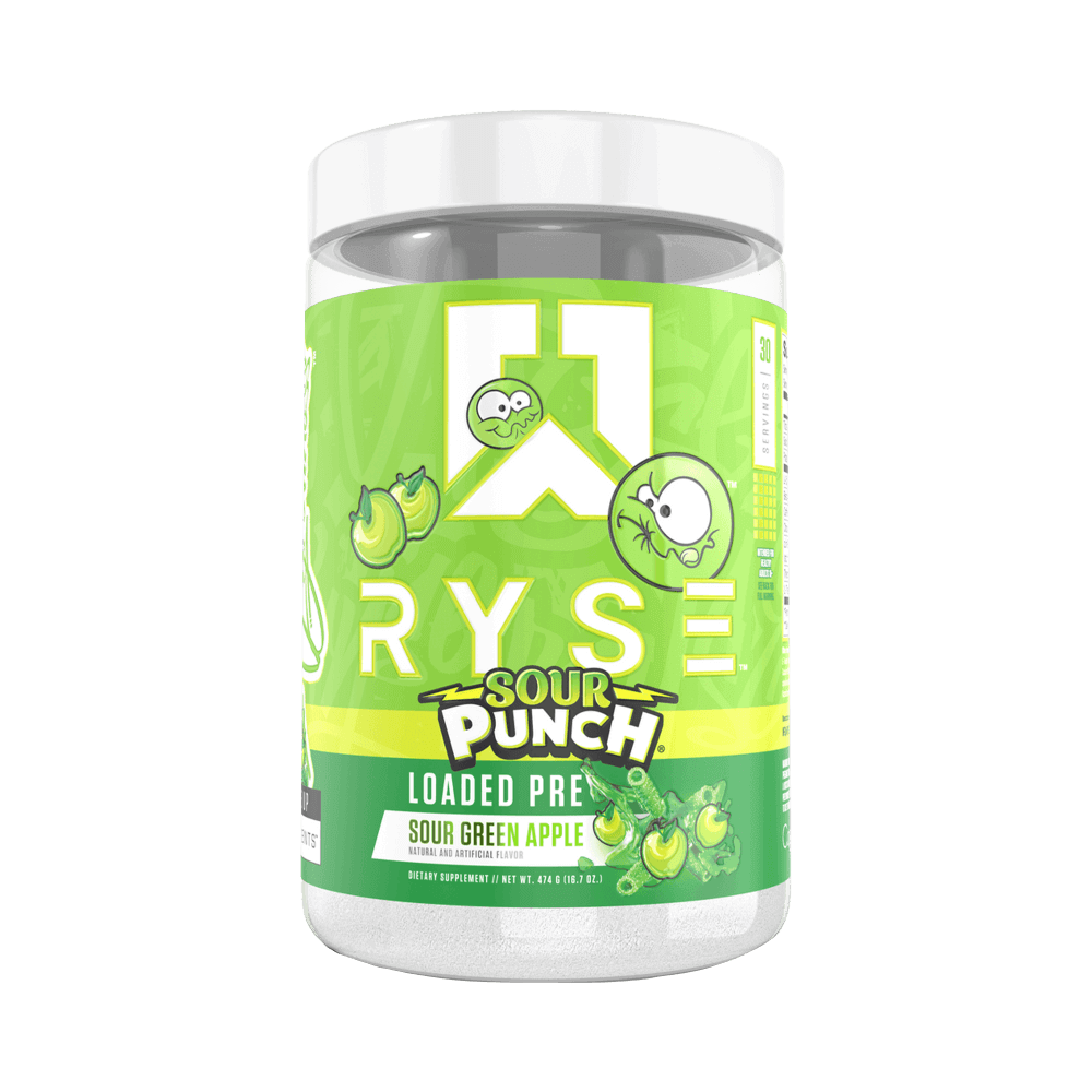 Ryse Loaded Pre Workout Size: 420g Flavour: Sour Green Apple