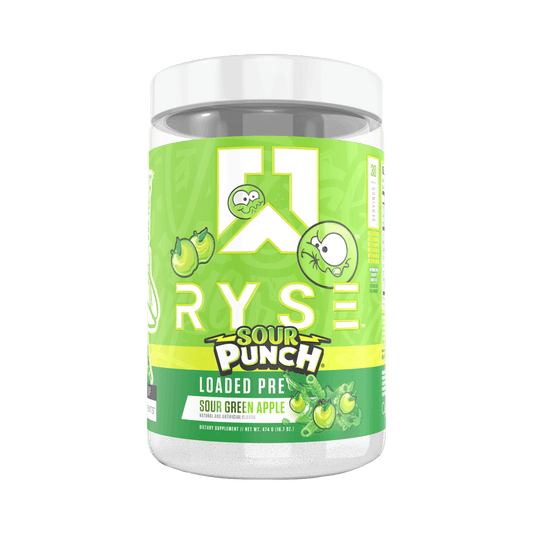 Ryse Loaded Pre Workout Size: 420g Flavour: Sour Green Apple