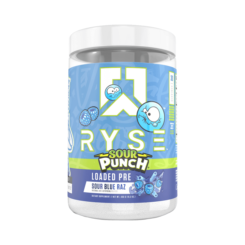 Ryse Loaded Pre Workout Size: 420g Flavour: Sour Blue Raz