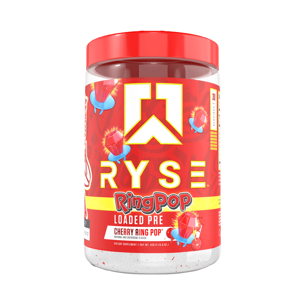 Ryse Loaded Pre Workout Size: 420g Flavour: Ring Pop Cherry