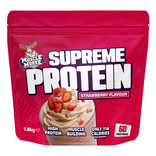 Muscle Moose Supreme Protein | The Supplement Store Size: 1.8kg Flavour: Strawberry