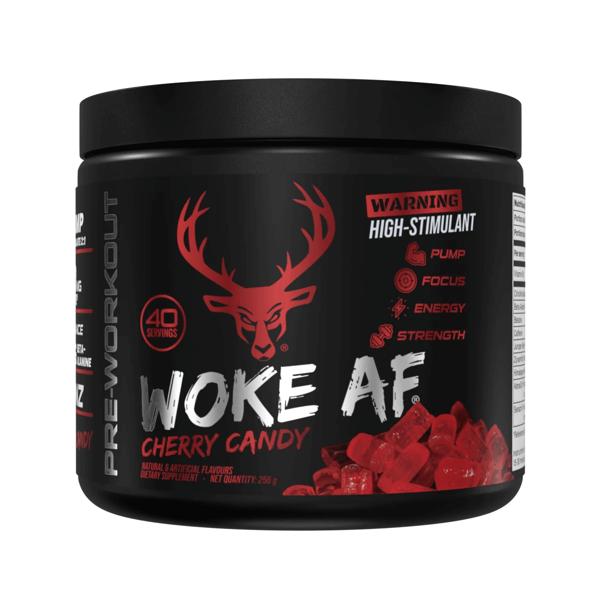 Bucked Up Woke AF Pre-Workout Gym Supplement Size: 40 Svgs Flavour: Cherry Hard Candy