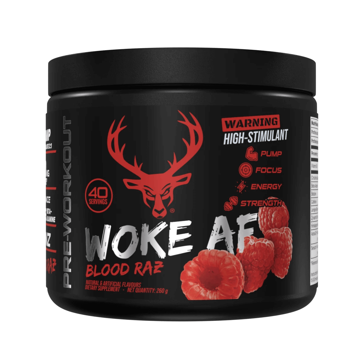 Bucked Up Woke AF Pre-Workout Gym Supplement Size: 40 Svgs Flavour: Blood Raz